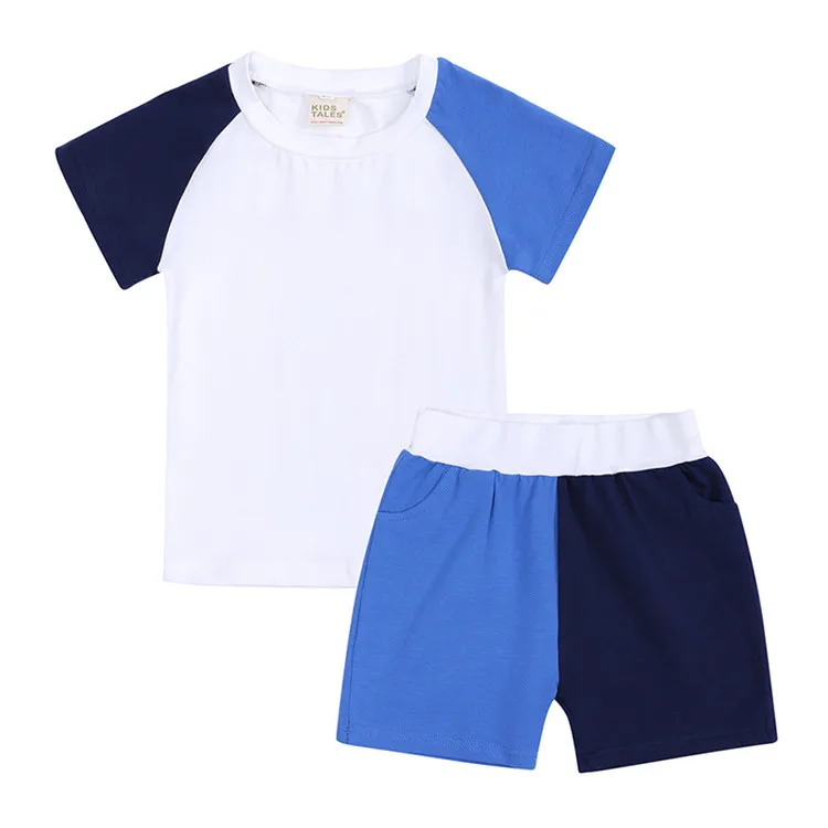 

Kids Tales Big children tracksuits plain unisex short sleeve pajama sleepwear sets 4y to 12 years summer boy kids clothing set, 5 colors