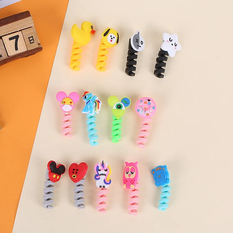 

Colorful Silicone Data Line Charger Spiral USB Cable Protector for iPhone cable, Colourful