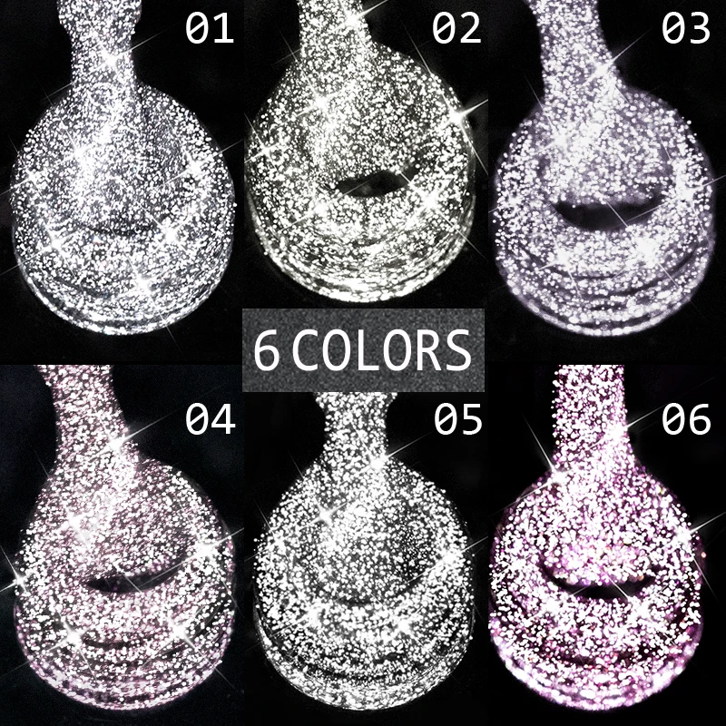 

OEM Color Chart High Quality Gel Polish Change Label Available Glitter Cat Eye Gel Nail Polish, 6 colors