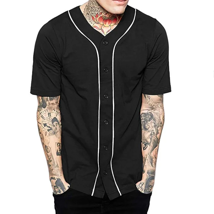blank black quick dry baseball jersey uniform