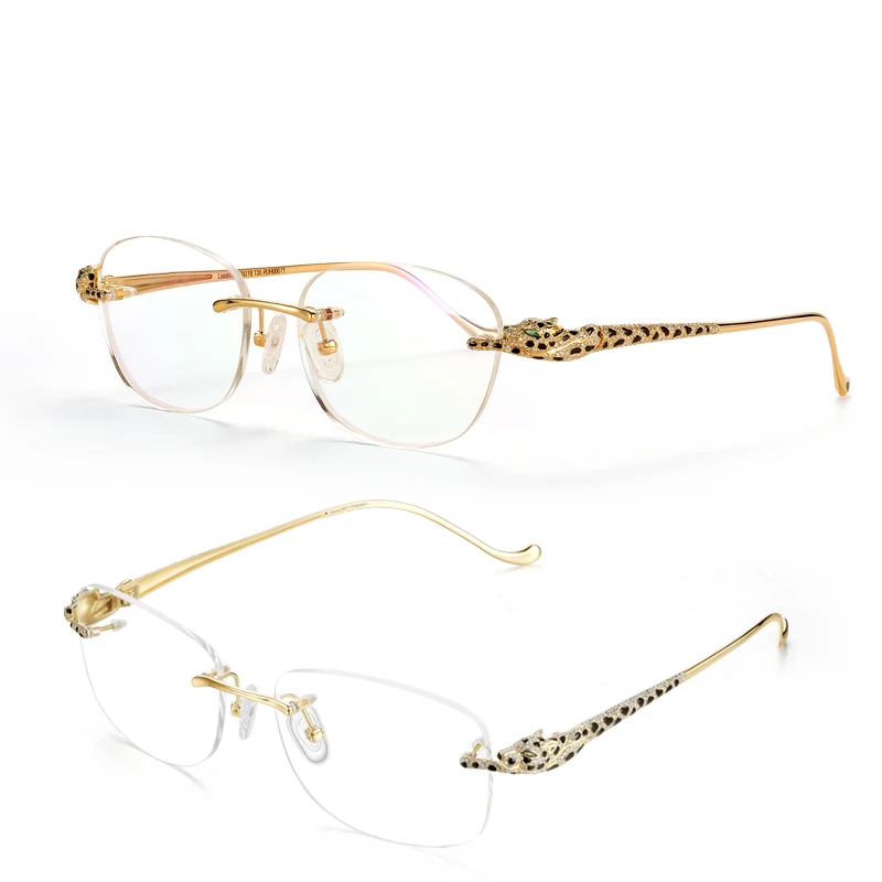 

Luxury18k Gold Glasses Frames Fashion Customizable Eyewears diamond glasses buffalo horn glasses, Yellow gold