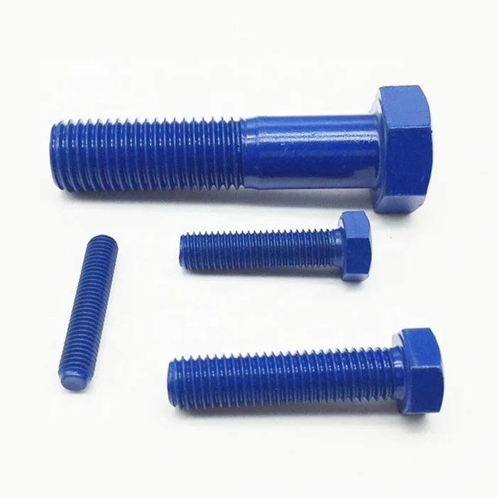 
Manufacturer price DIN standard Wholesale carbon steel blue PTFE Hex head bolt 