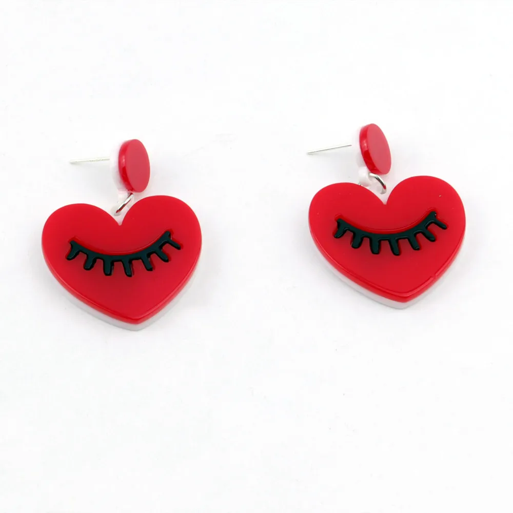 

Creative new playful closed eyes love earrings fashionable temperament earrings lovely studs