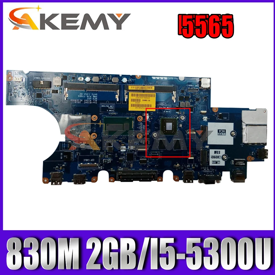 

Akemy 830M 2GB For Dell Latitude E5550 Laptop Motherboard ZAM81 LA-A913P CN-0D1D9C D1D9C T76D5 Mainboard 100% tested