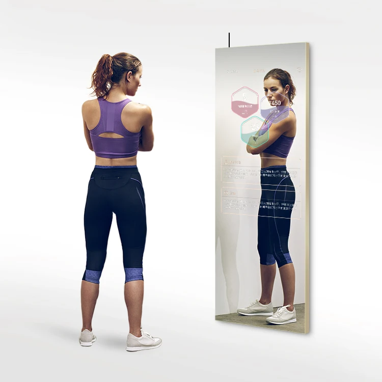 

touch screen Workout mirror China factory smart fitness mirror support customized fitness software