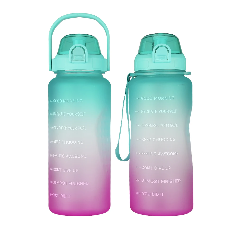 

Eco-friendly BPA Free 64 oz/Half Gallon PETG Plastic Gym Sports Drinking Water Bottles Custom Logo with Portable Strap, Customized color