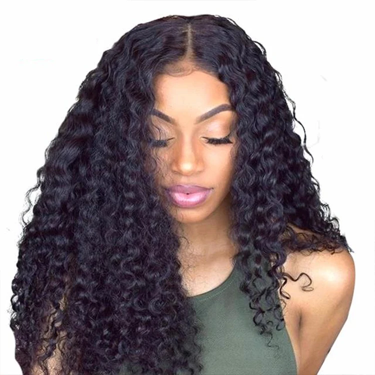 Factory Afro Curly Brazilian Frontal Wigs 100% Virgin Human Hair Lace Front Wigs For Black Women With Baby Hair