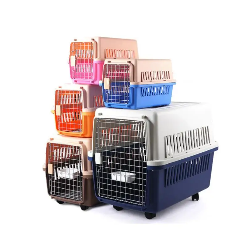 

Space Shuttle Theme Direct-Sale Modern Design Plastic Skylight Cat Transport Box Traveling Cage Pet Air Shipping Carrier Box