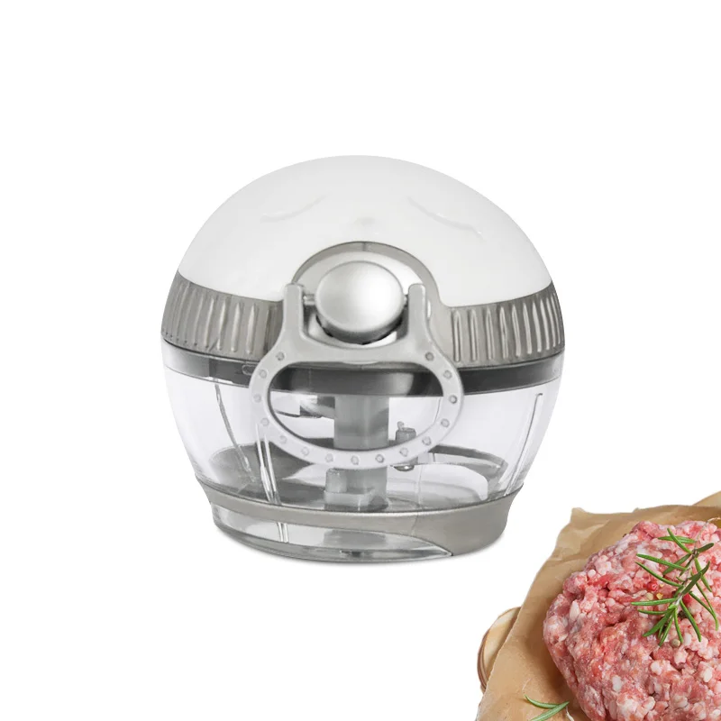 

Kitchen Multi Function Manual Plastic Food Grade Mini Vegetable Hand Garlic Food Pull Chopper for Kichen, Grey
