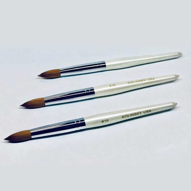 

New! kolinsky acrylic nail brush nail brushes kolinsky acrylic private label and free gift box packaging, Rose gold or your colors