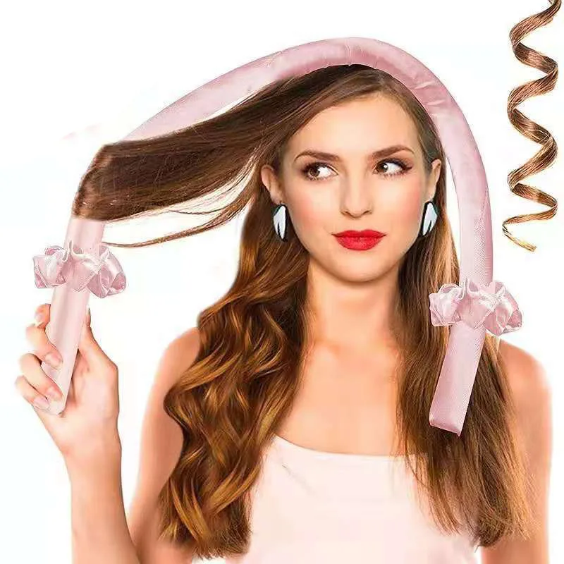 

Women Heatless Curling Rod Headband Sleeping Curls Silk Ribbon Hair Rollers DIY Hair Styling Tools Kit for Soft Headband Wave, Colors is available