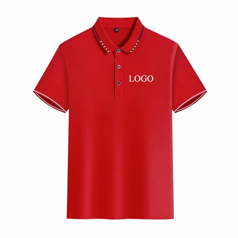 

190g lapel solid color jade silk polo shirt custom logo embroidery work shirt golf t-shirt men's wholesale