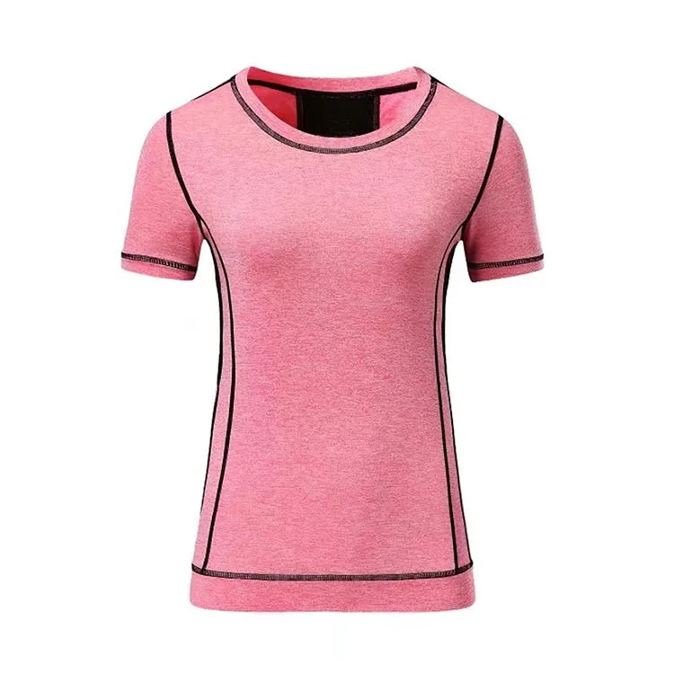 

OEM Custom Polyester Spandex Fabric Sport T Shirt Quick Dry Running Short Sleeve Fitness Women Clothes Tees, Customized color