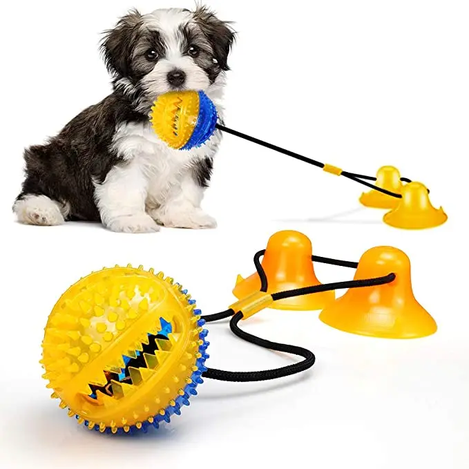 

Interactive Pet Molar Bite Tug Toy with Durable Rope Pet Treat Ball for Tug of War Teeth Cleaning and Chewing, Orange blue purple