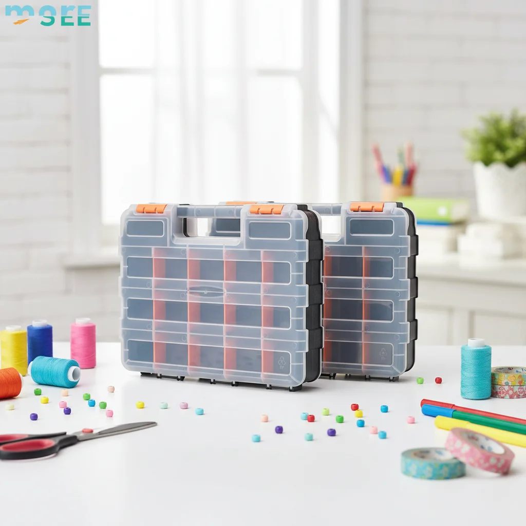 SeeMore Screws Nuts Small Parts Double Side Tools Organizer Portable Box Hardware Arrangement Box
