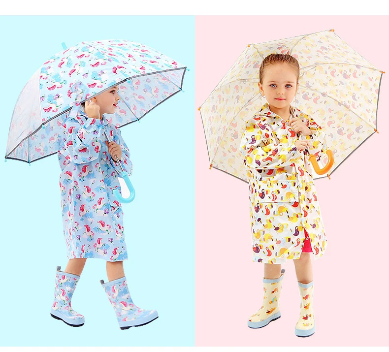 Cute Small Waterproof Animal Printed Raincoat& Umbrella & Rain Boots ...