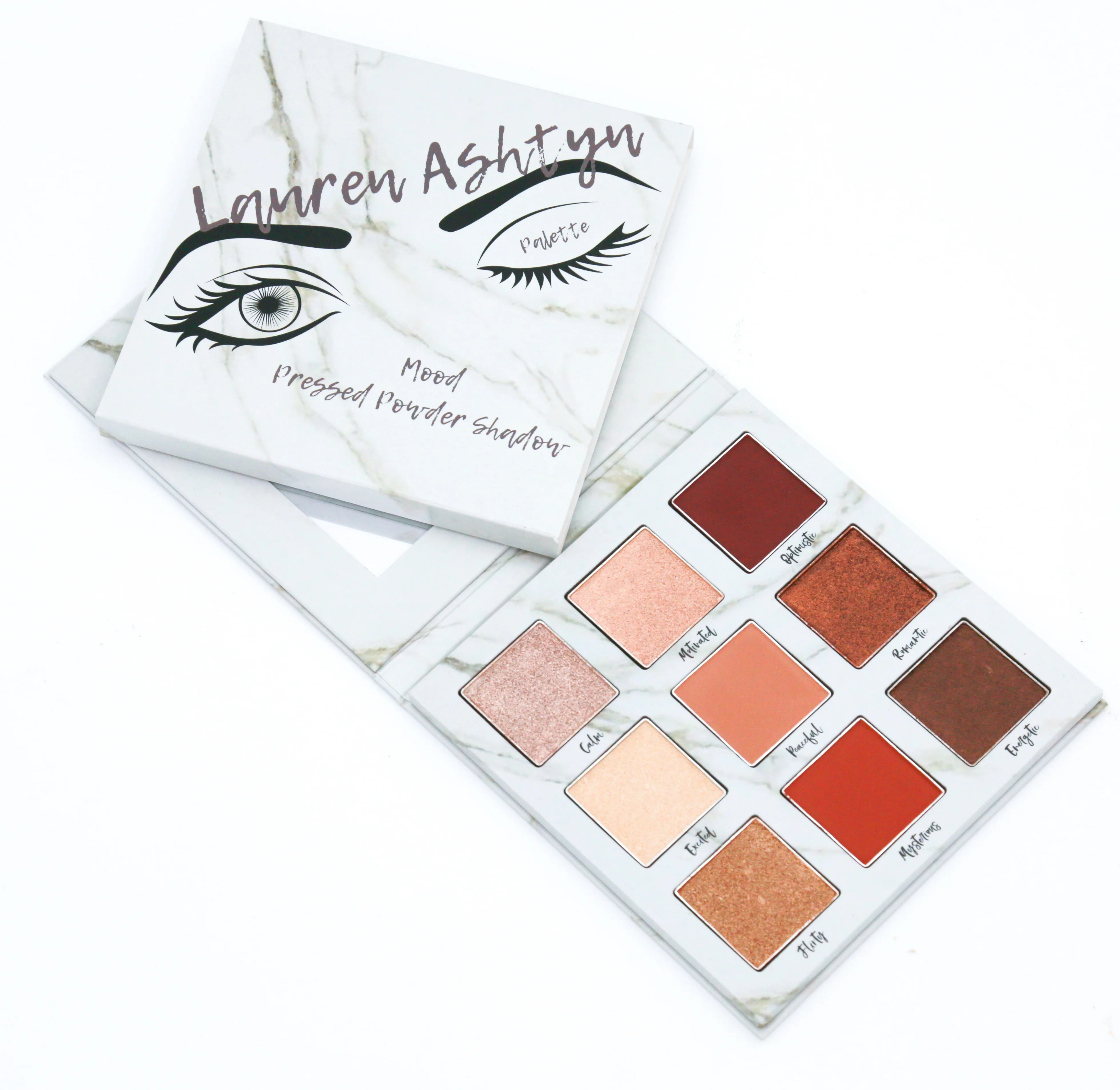 Luxury paper makeup packaging eyeshadow palette with mirror