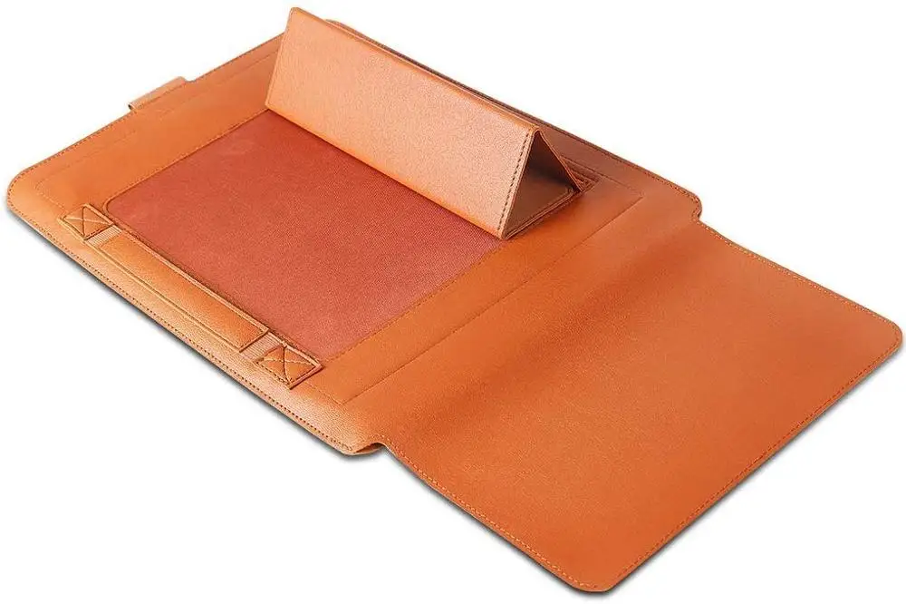 
4 in 1 Leather Bag + Power Case + Cable Tie + Mouse Cover Foldable Invisible Adjustable Portable Laptop Stand 