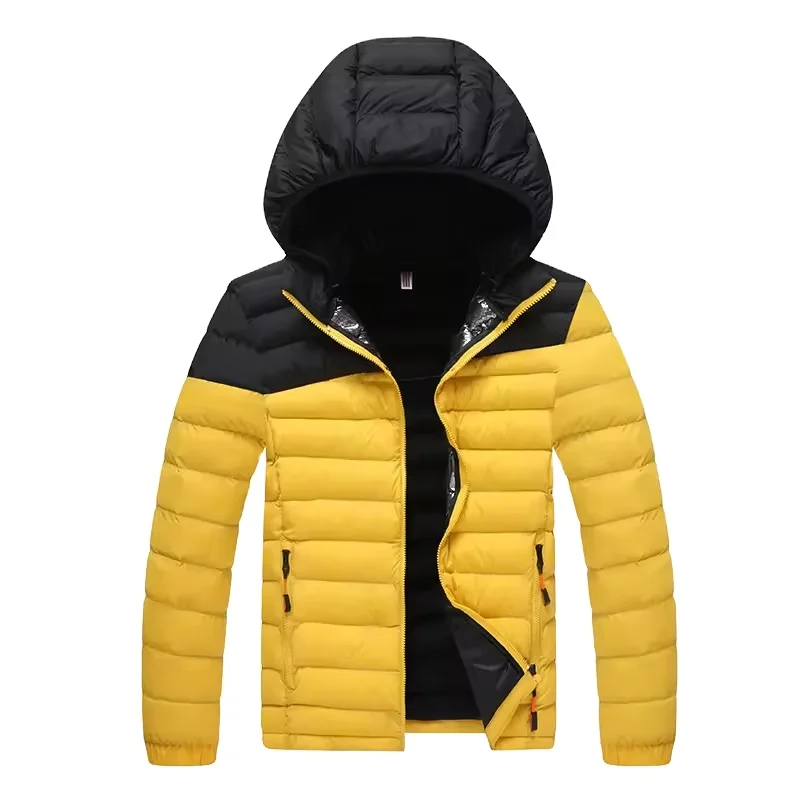 

Windbreak Thick Warm Windproof Cotton Stitching Color Puffer Zipper Jacket shinay Down Coat Jackets for Men