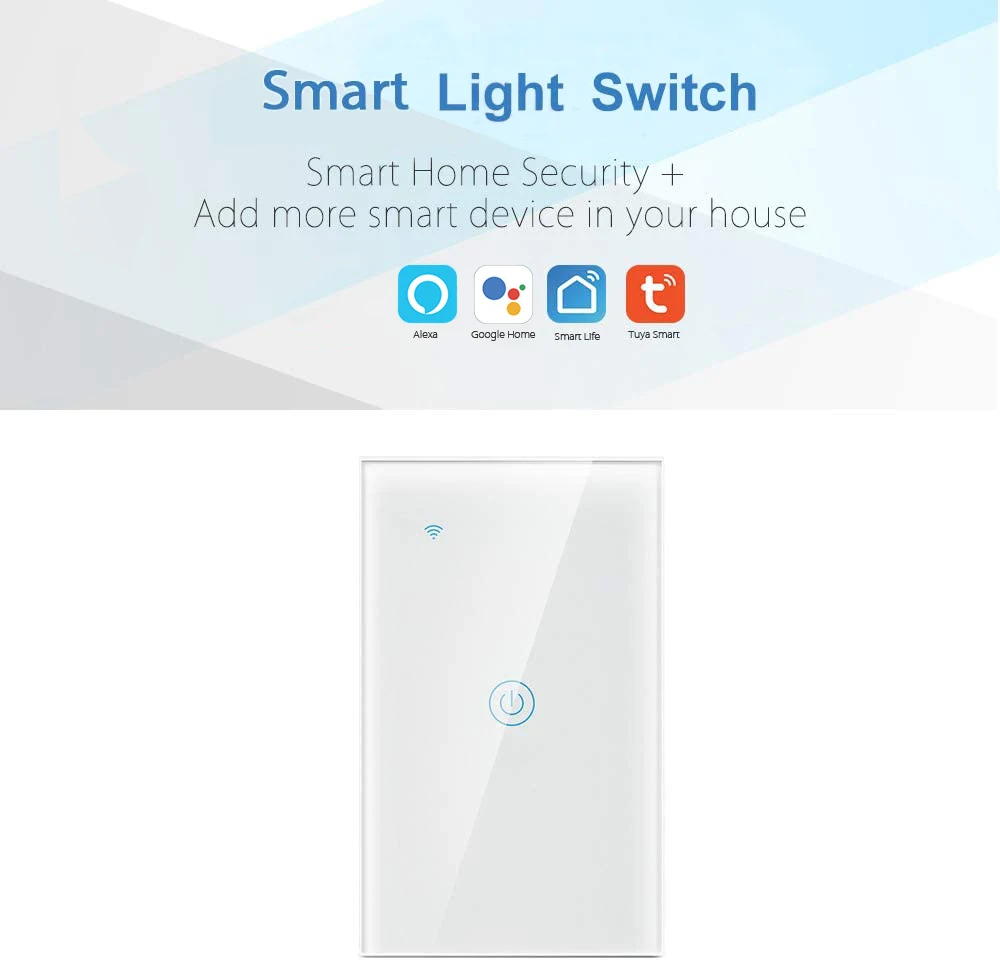 Smart Life 1 Gang 1 Way Smart Wireless Wifi Light Switch/Tuya Smart Touch Wall Switch - ANKUX.COM