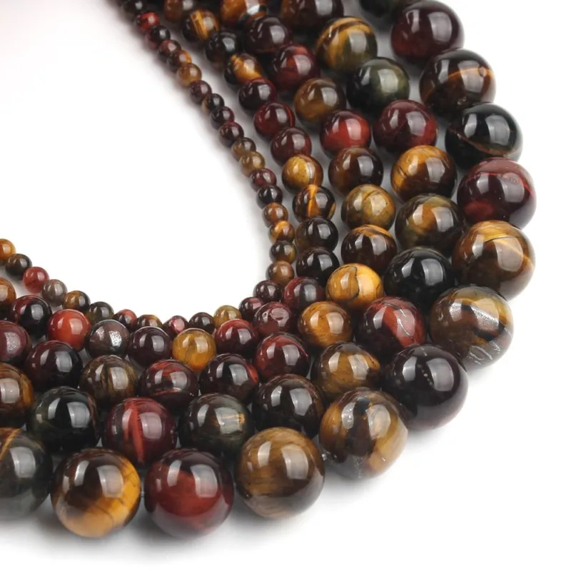 

Natural Stone Round Beads 4/6/8/10/12mm Multicolor Tiger Eye Stone Beads For Jewelry Making