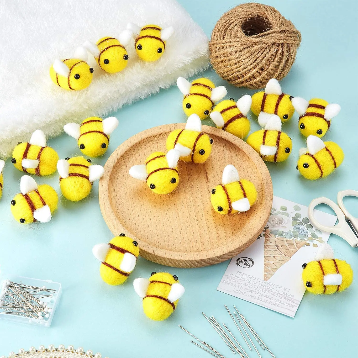 Wool Felt Bee Craft Balls Bee Craft Supplies For Baby Shower Gender ...