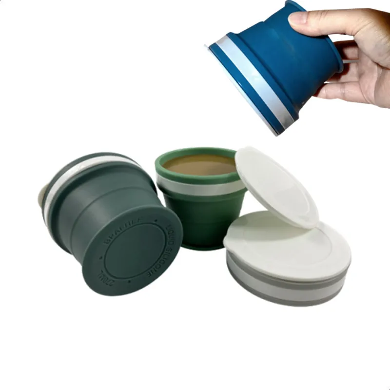 

Custom pocket size collapsible 200ml silicone rubber foldable folding travel drinking coffee cup logo 270 ml 350 ml for coffee