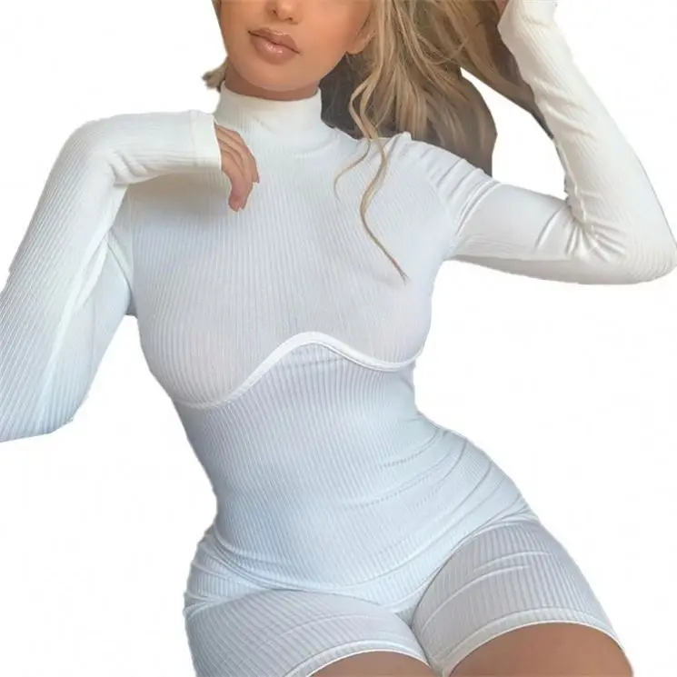 

Latest Trendy Sexy Long Sleeve One Piece Bodycon Women Jumpsuits And Rompers Gym Wear