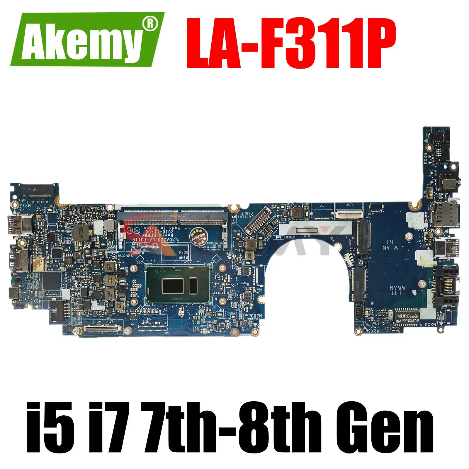 

DAZ20 LA-F311P LA-F312P For DELL Latitude 7290 7390 Laptop Mainboard 0DM96X 0042GC 0X225X 0T46Y8 0RMD5P Notebook Motherboard