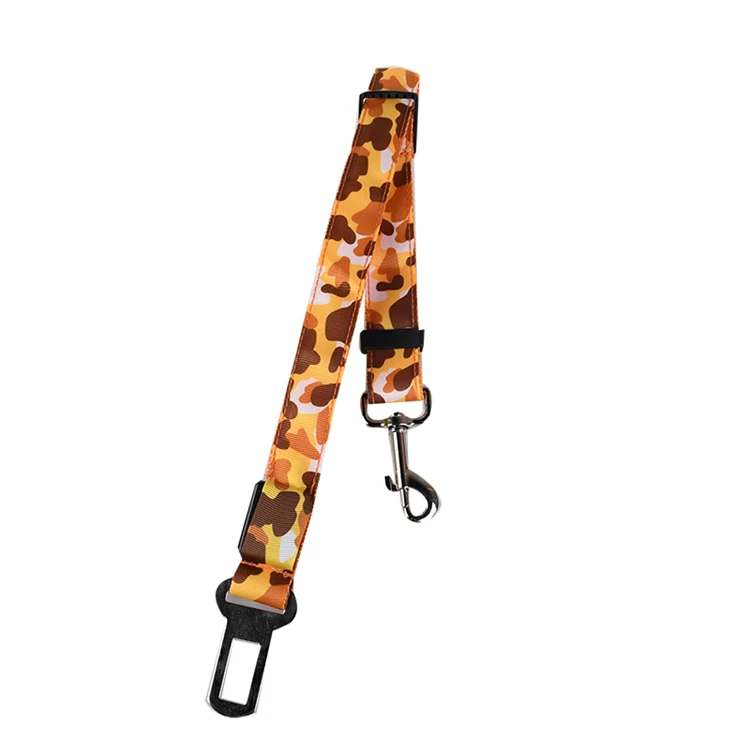 

Wholesale Fashion Camouflage Adjustable polyester Safety Dog Car Seat Belt