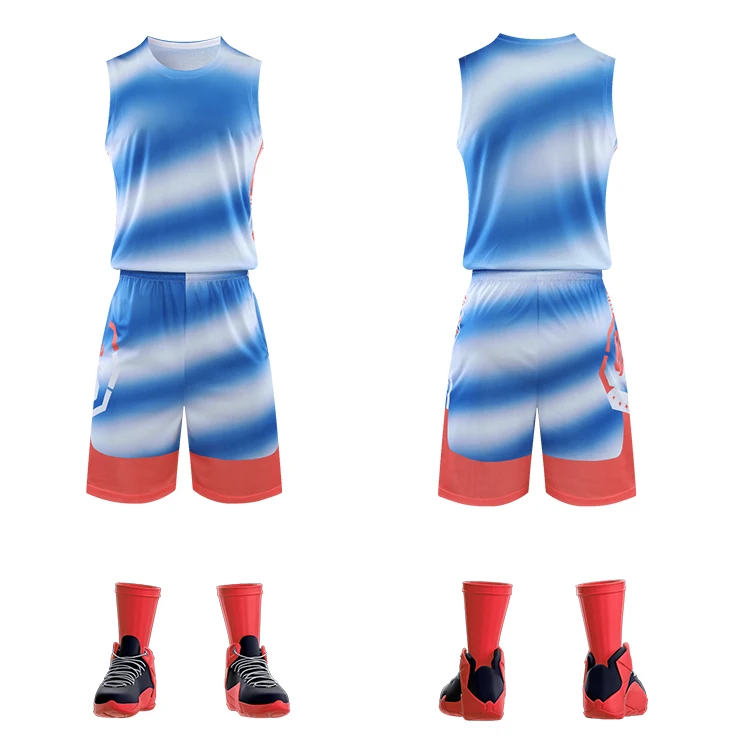 

Top Quality Sublimation Printed Basketball Set Custom Men's Basketball Uniforms, In-stock color