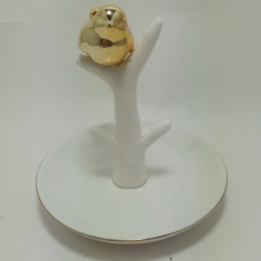 

Wedding birthday gifts animal cat design earring storage key dish porcelain ceramic ring tray for jewelry