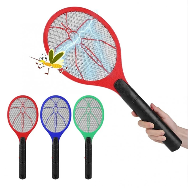 

Summer Battery Power Electric Fly Swatter Electric Pest Repeller Bug Zapper Racket Handle Mosquito Killer, Red green blue yellow....