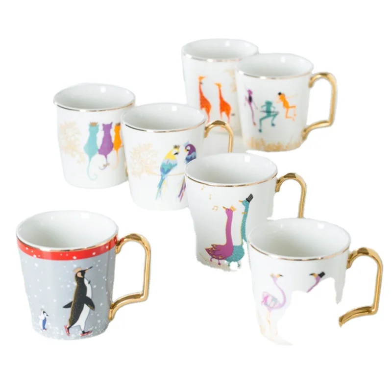

Gold painted ceramic creative Mug Coffee Cup creative gift