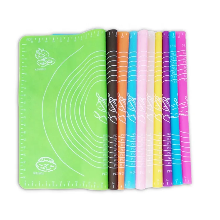 

Wholesale Non-slip Silicone Pastry Mat with Measurement Dough Rolling Nonstick Silicone Baking Mat, Blue,cofffee,green,orange,pink,purple,rose red,sky blue,yellow