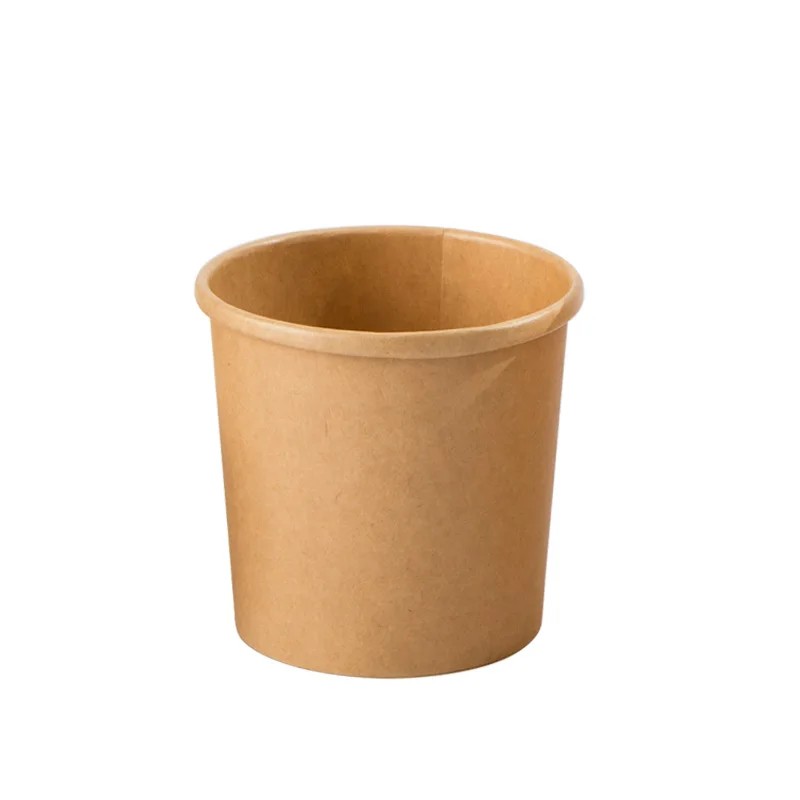 

Custom Printing Biodegradable Round Bottom Restaurant Takeaway 12OZ Bowl Small Kraft Paper Soup Cup