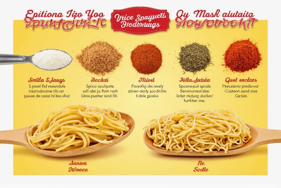 Spaghetti with various seasonings