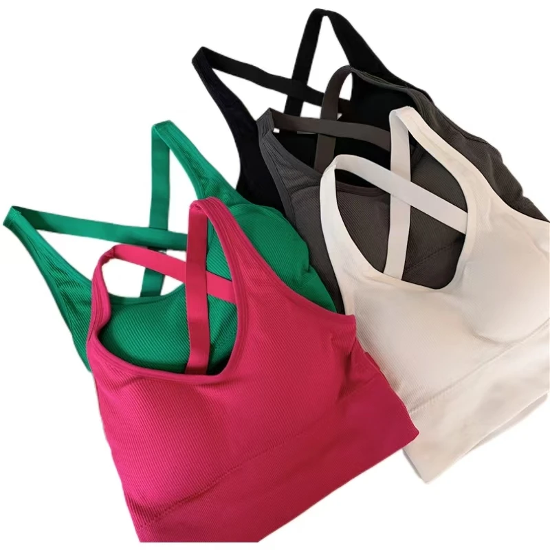 中High Support交叉肩with Spandex Polyester Blend Sports Bra