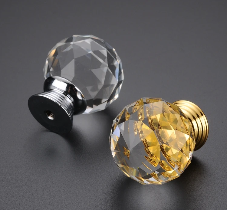 Modern Style Crystal Cabinet Handles Zinc Ball Knobs for Wardrobe Drawer Kitchen & Bathroom Dresser Decorative Crystals