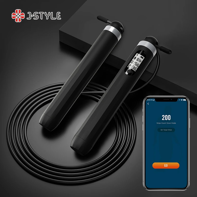 

J-Style Adjustable Jump Rope for Calorie Consumption Mechanical Bearing Counting Portable Durable Speed Rope