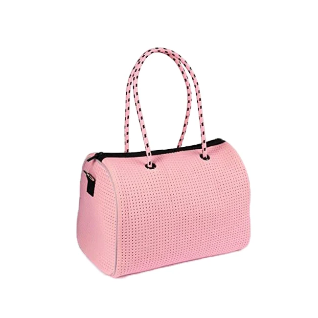 

Perforated Neoprene Bag Top-Handle Zippered Satchel Hand Bag With Crossbody Strap, Customizable