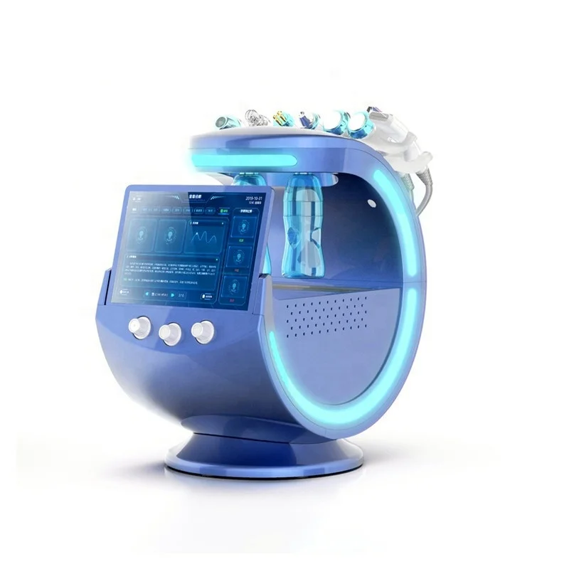 

2020 7 in 1 Water hydra Jet facial beauty Machine intelligent ice blue skin peeling with skin scanner analyzer