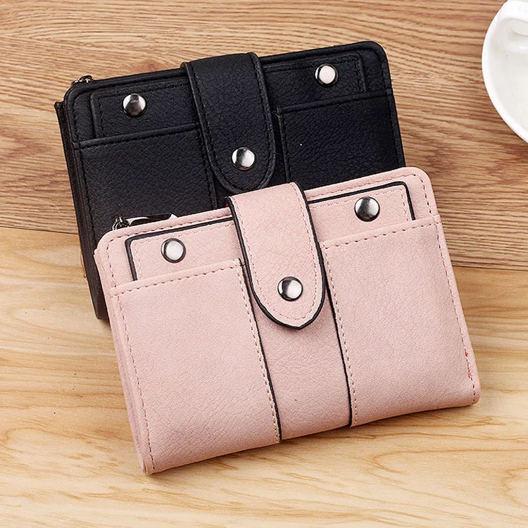 

High Quality Leather Ladies Mini Wallet Girls Small Wallet Women Coins Credit Card Holder Bag Leather Wallet Women