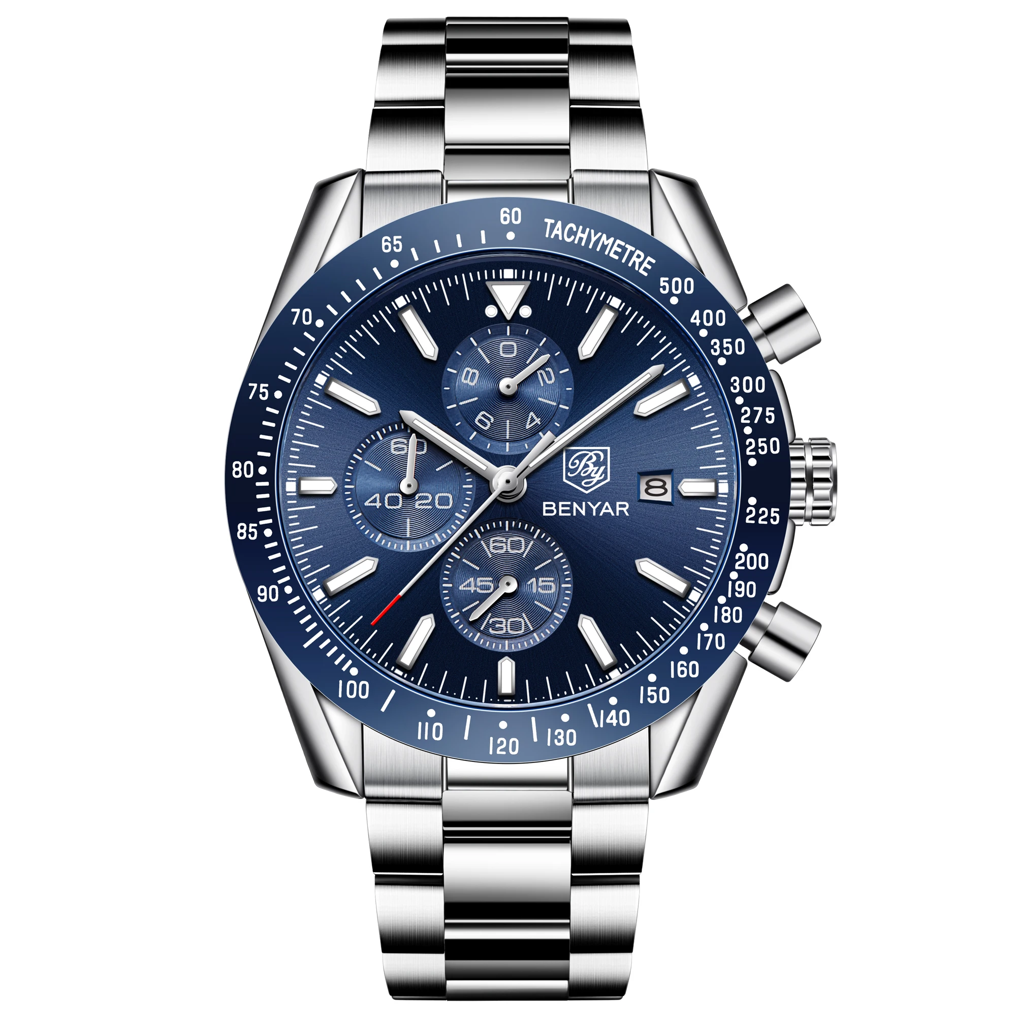 

Original Benyar 5140 analog silicon strap wristwatch for men chronograph quartz watch private label men wrist watches