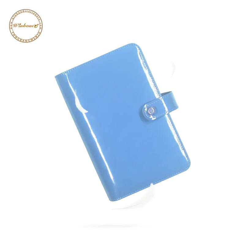 Promotional and popular vegan leather planner agenda A6 size and 6-ring binder with a pen holder