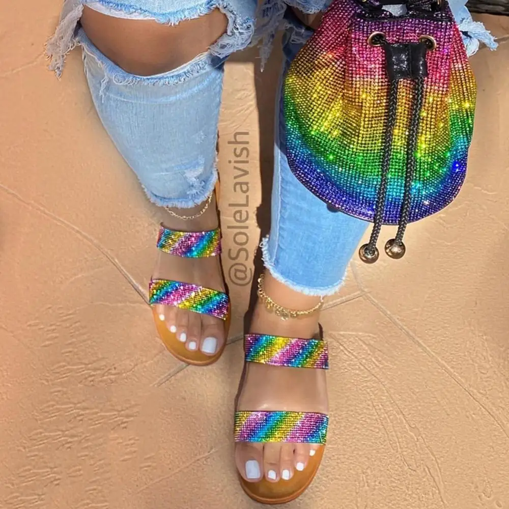 

new design 2020 summer casual slippers flat women's scandals womens shoes, Picture showns