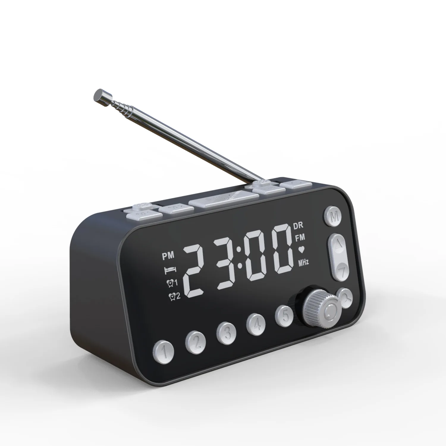 

Portable Led Screen Bedside FM/DAB Radio Alarm Clock, Multi-functional DAB FM radio with alarm clock, Black