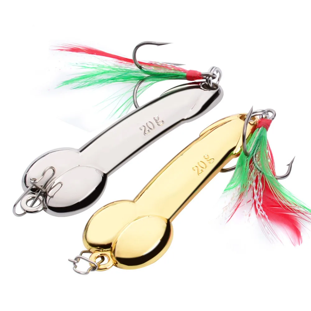 

5g/10g/15g/20g/28g/35g/43g/50g Metal Spinner Jig Wobbler Gold Silver Feather Sequins Spoon Penis lure