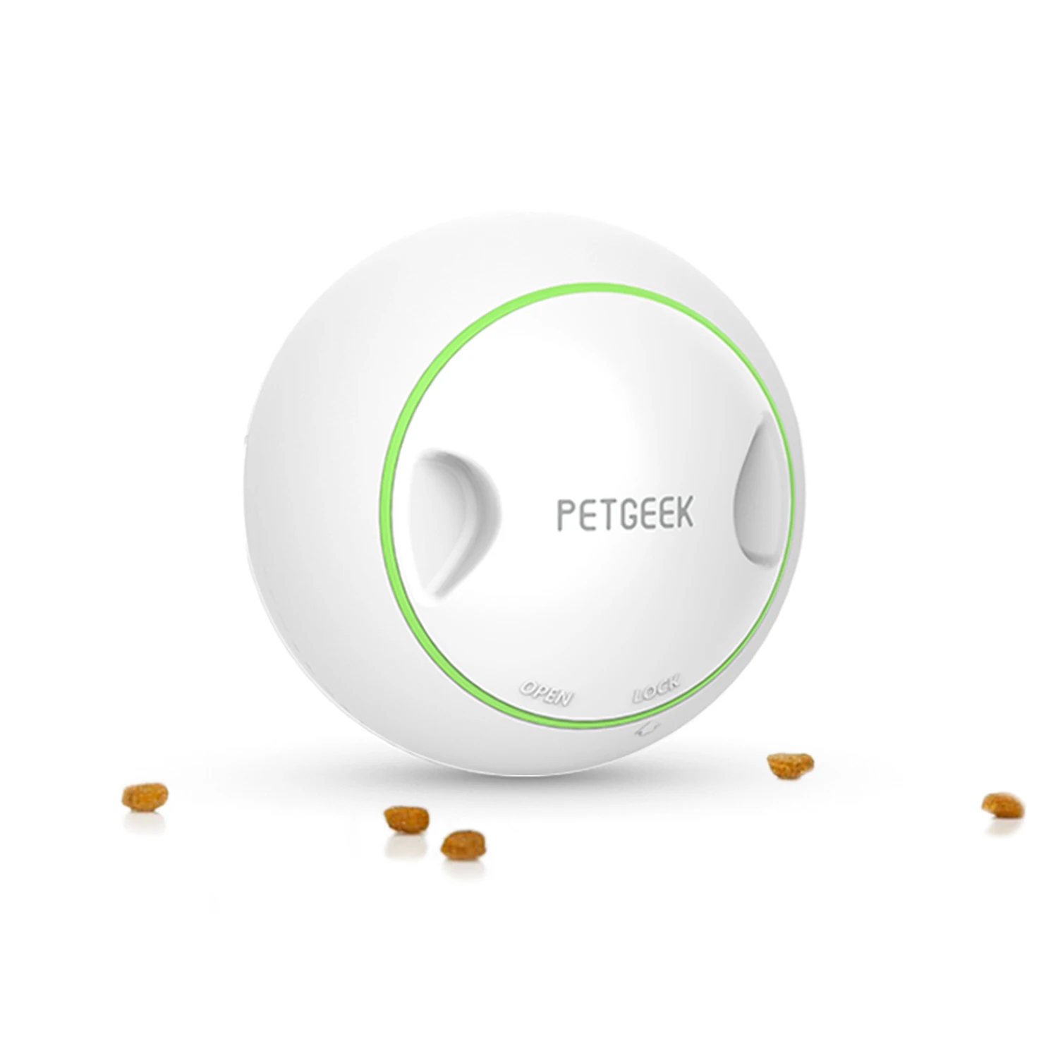

Petgeek Hunde Spielzeug Pet food dispenser leaker food feader interactive puzzle toy automatic rolling dog treat ball, White and green