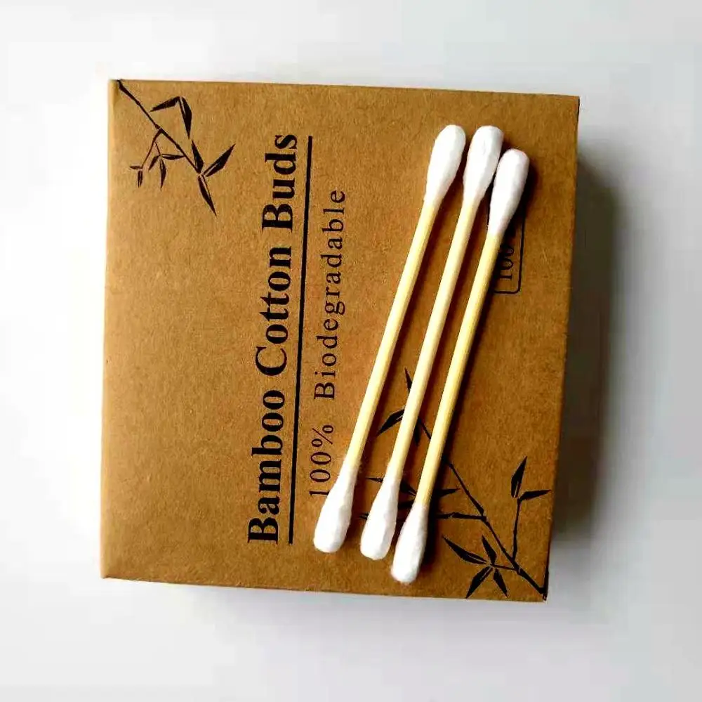 

Free Sample 100pcs bamboo cotton swabs ear clean buds, Customized color